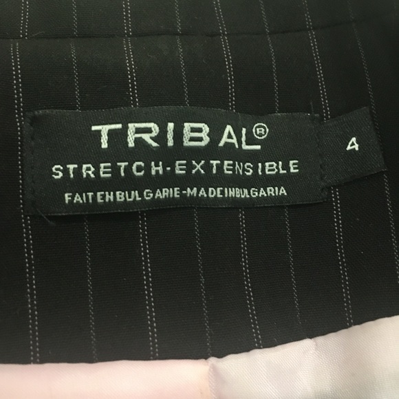 Black pink pinstripe open blazer suit sz4 - Picture 4 of 6